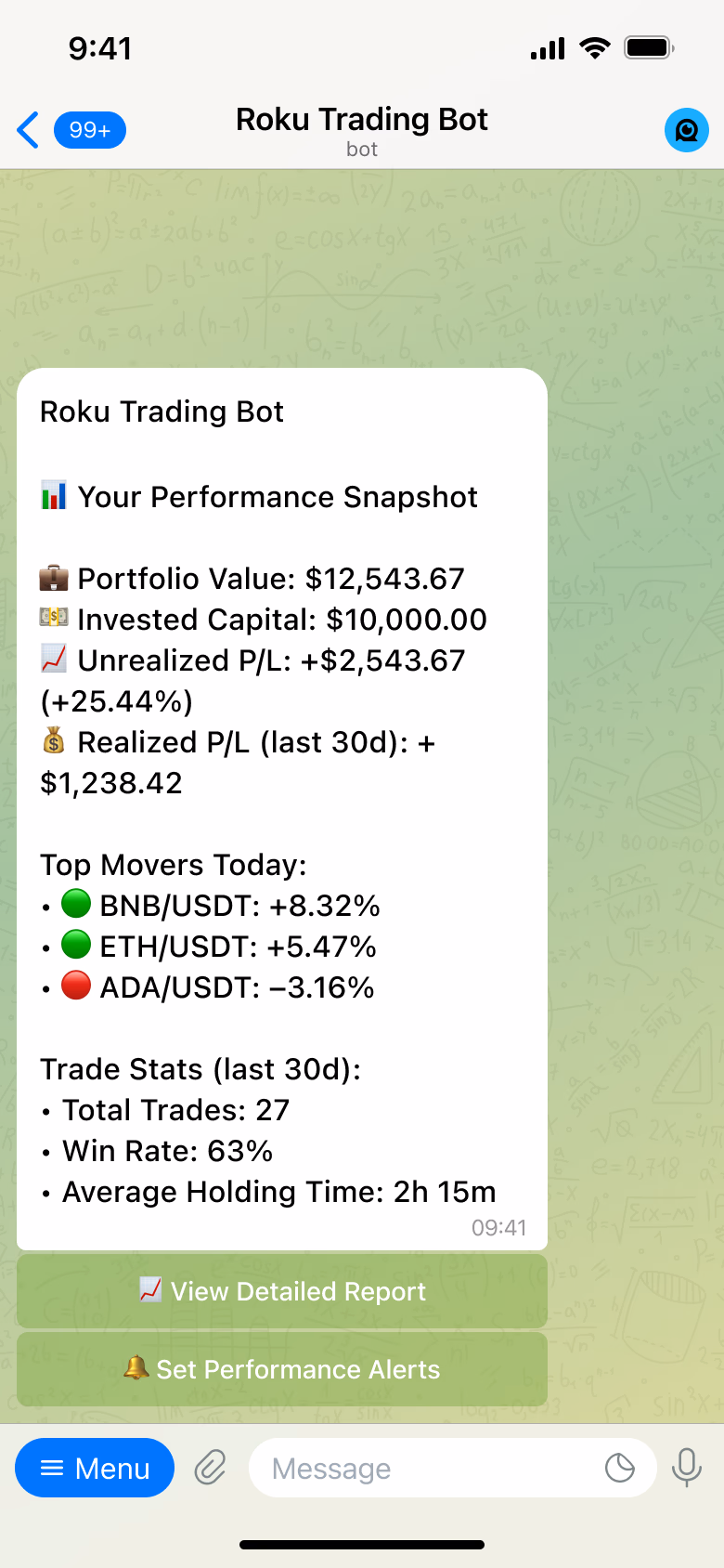 Track your performance in real time